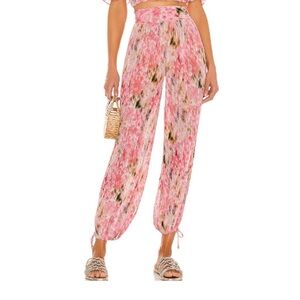 MISA pink floral pants, XS (NWOT)